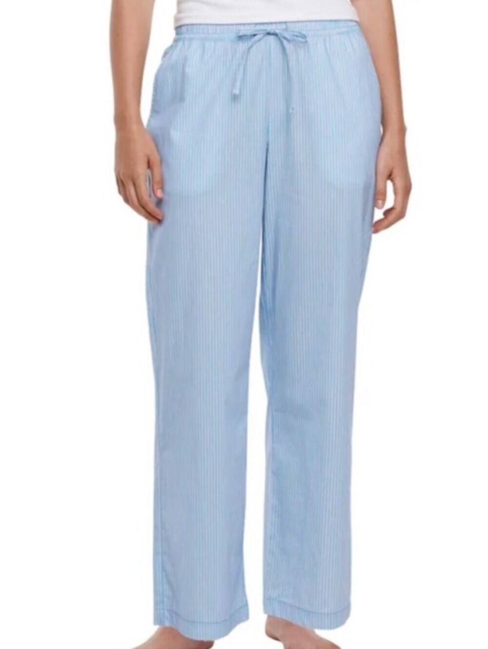 GAP Pink Blue Striped Pajama Pants Womens Size XS Cotton Poplin Loungewear